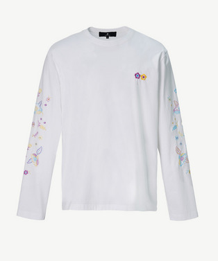 PHOTOCHROMIC FLOWER EMBROIDERY LONG T-SHIRT