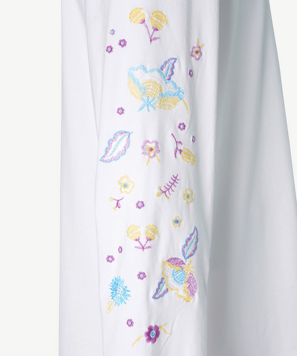 PHOTOCHROMIC FLOWER EMBROIDERY LONG T-SHIRT 詳細画像 WHITE 5