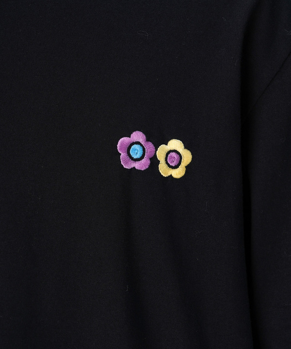 PHOTOCHROMIC FLOWER EMBROIDERY LONG T-SHIRT 詳細画像 BLACK 4