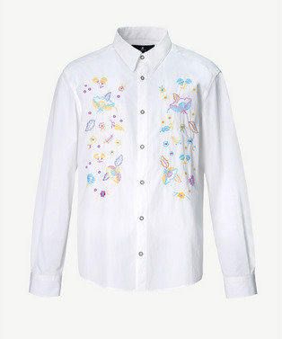 PHOTOCHROMIC FLOWER EMBROIDERY SHIRT