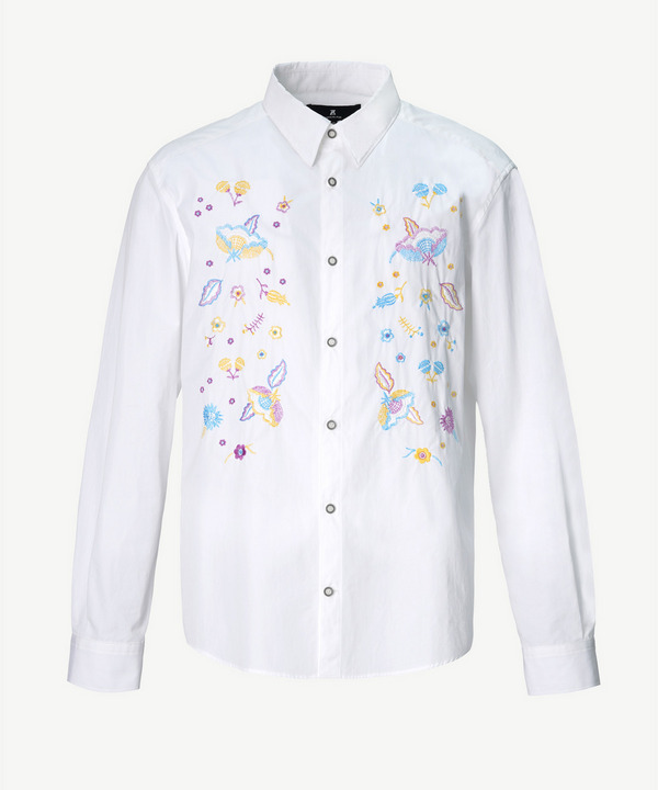 PHOTOCHROMIC FLOWER EMBROIDERY SHIRT 詳細画像 WHITE 1