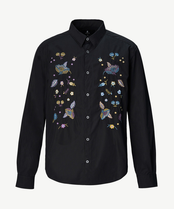 PHOTOCHROMIC FLOWER EMBROIDERY SHIRT 詳細画像 BLACK 1