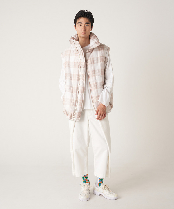 PHOTOCHROMIC CHECK PUFF NO SLEEVE JACKET 詳細画像 BEIGE 6