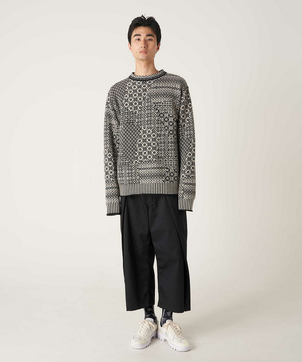 PATCHWORK NORDIC KNIT PULLOVER 詳細画像 WHITE 7
