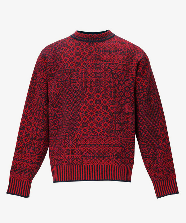 PATCHWORK NORDIC KNIT PULLOVER 詳細画像 RED 1