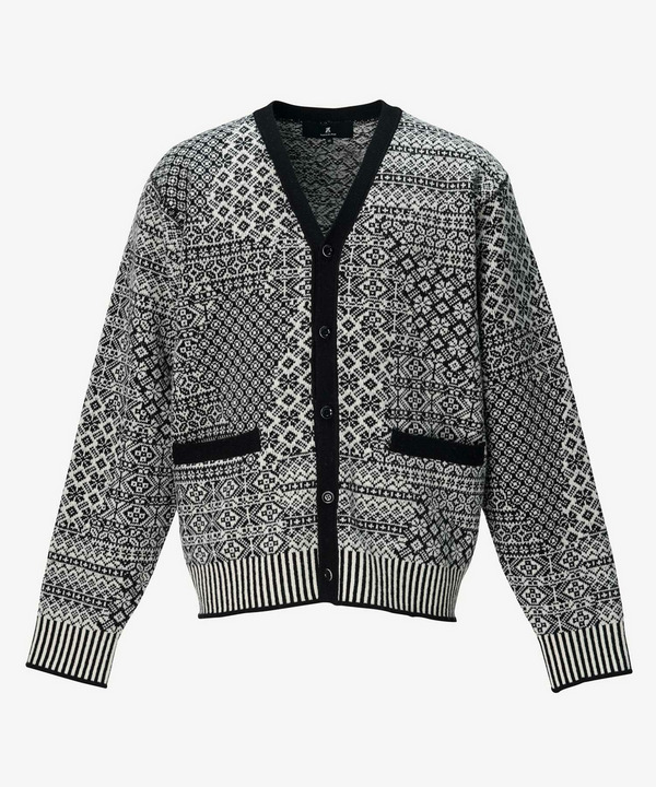 PATCHWORK NORDIC KNIT CARDIGAN 詳細画像 RED 2