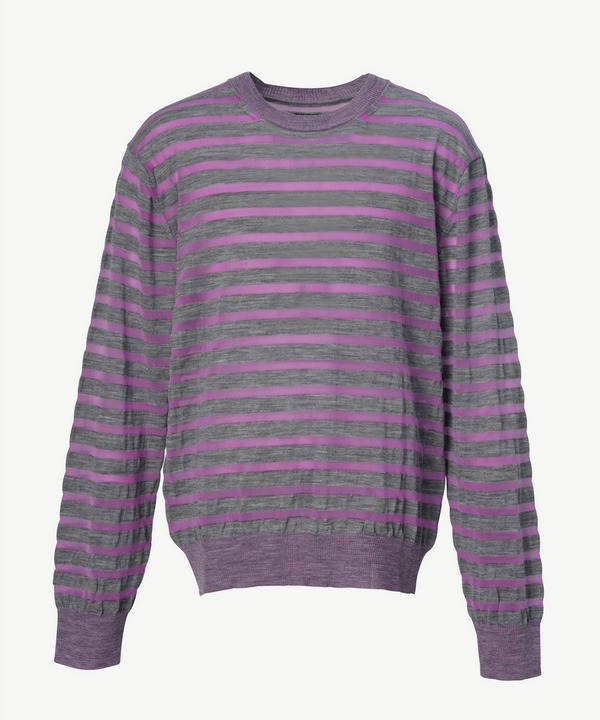 PHOTOCHROMIC BORDER CREW KNIT 詳細画像 GRAY 1