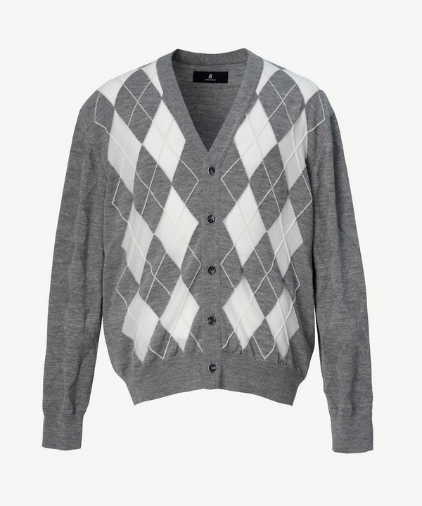 PHOTOCHROMIC ARGYLE CARDIGAN 詳細画像 GRAY 2