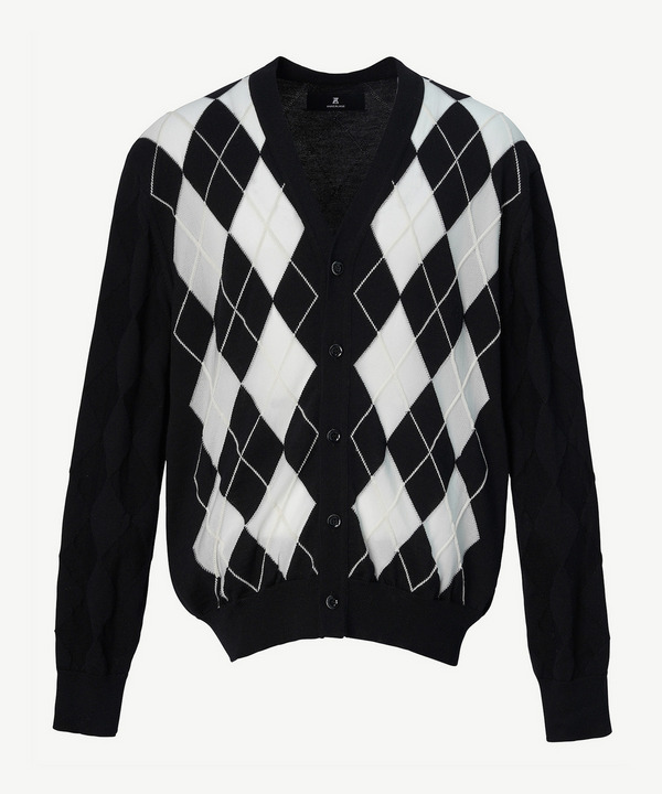 PHOTOCHROMIC ARGYLE CARDIGAN 詳細画像 BLACK 2
