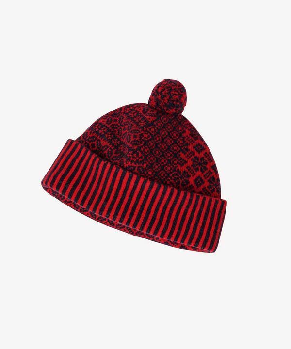 PATCHWORK NORDIC KNIT CAP 詳細画像 RED 1