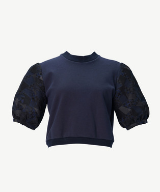 PATCHWORK JACQUARD CROPPED TOP