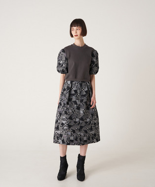 PATCHWORK JACQUARD CROPPED TOP 詳細画像