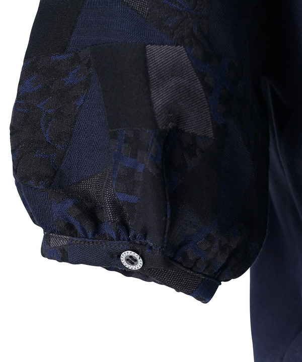 PATCHWORK JACQUARD CROPPED TOP 詳細画像 GRAY 5