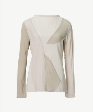 CURVED PATCHWORK JERSEY TOP