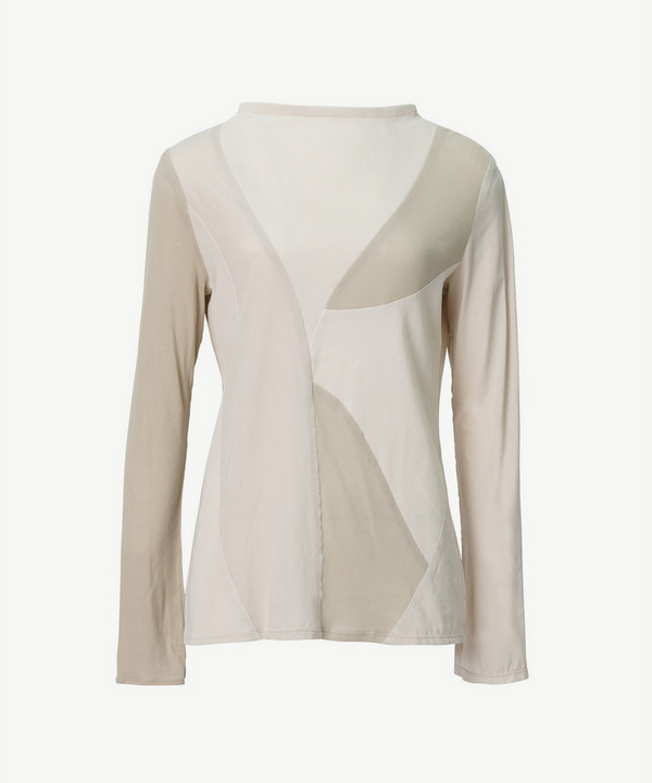 CURVED PATCHWORK JERSEY TOP 詳細画像 BEIGE 1