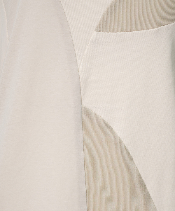 CURVED PATCHWORK JERSEY TOP 詳細画像 BEIGE 4