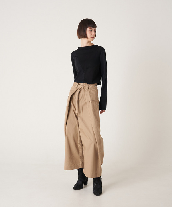 CURVED PATCHWORK JERSEY TOP 詳細画像 BEIGE 9