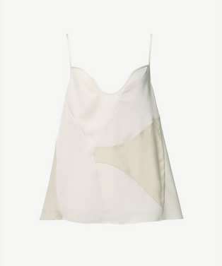 CURVED PATCHWORK SATIN CAMISOLE
