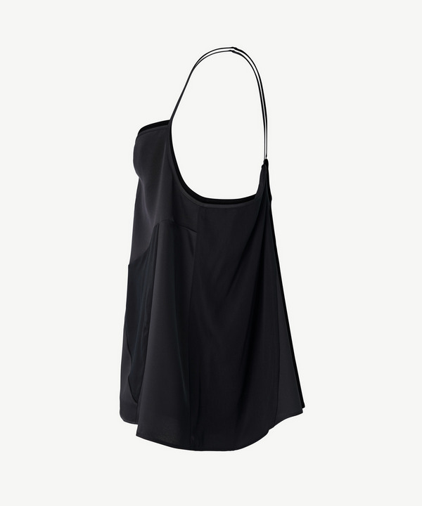 CURVED PATCHWORK SATIN CAMISOLE 詳細画像 BLACK 2