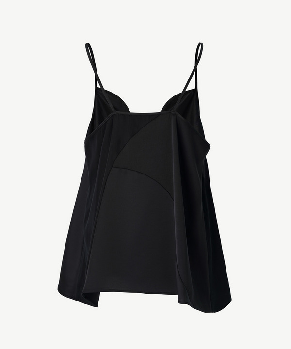 CURVED PATCHWORK SATIN CAMISOLE 詳細画像 BLACK 3