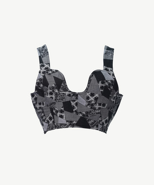 PATCHWORK JACQUARD BUSTIER