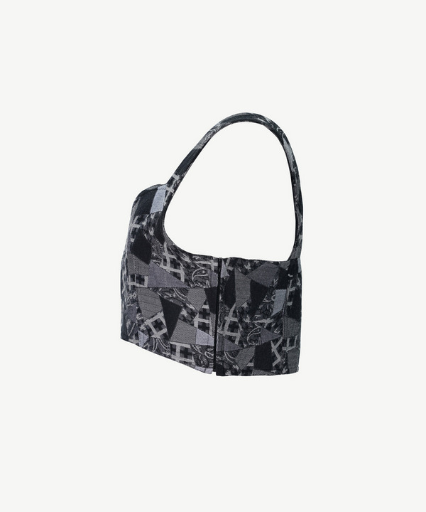PATCHWORK JACQUARD BUSTIER 詳細画像 NAVY 3