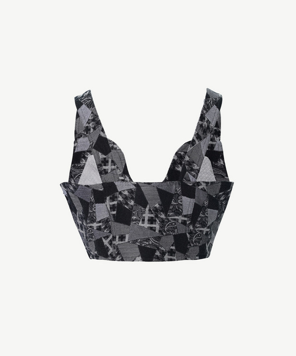 PATCHWORK JACQUARD BUSTIER 詳細画像 GRAY 3