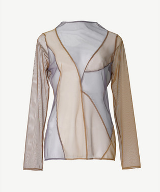 CURVED PATCHWORK TULLE TOP 詳細画像