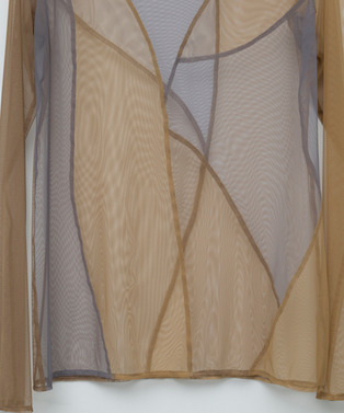 CURVED PATCHWORK TULLE TOP 詳細画像