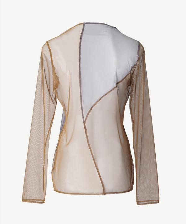 CURVED PATCHWORK TULLE TOP 詳細画像 BEIGE 3