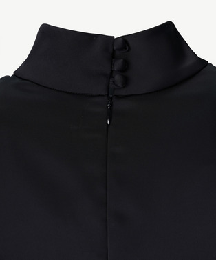 CURVED PATCHWORK SATIN BLOUSE 詳細画像