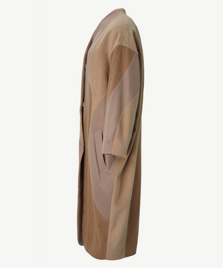 CURVED PATCHWORK WOOL COAT 詳細画像