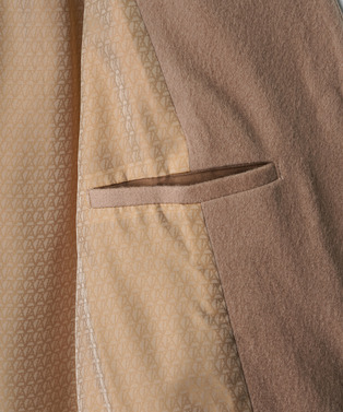 CURVED PATCHWORK WOOL COAT 詳細画像