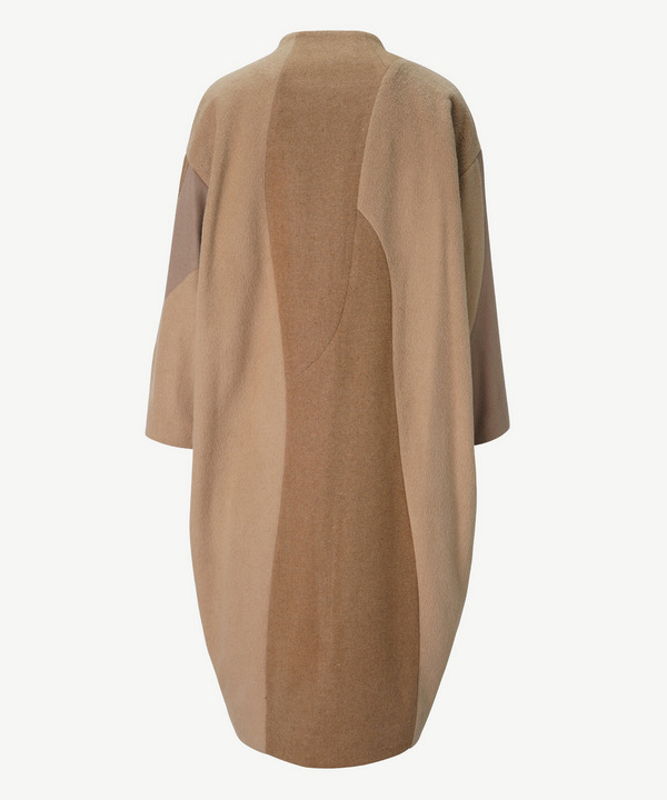 CURVED PATCHWORK WOOL COAT 詳細画像 BLACK 3