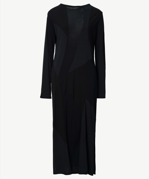 CURVED PATCHWORK JERSEY DRESS 詳細画像 BLACK 1