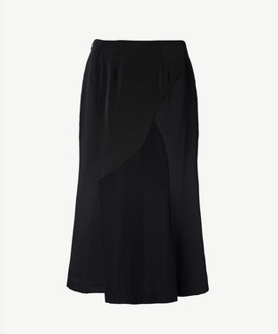 CURVED PATCHWORK SATIN SKIRT 詳細画像