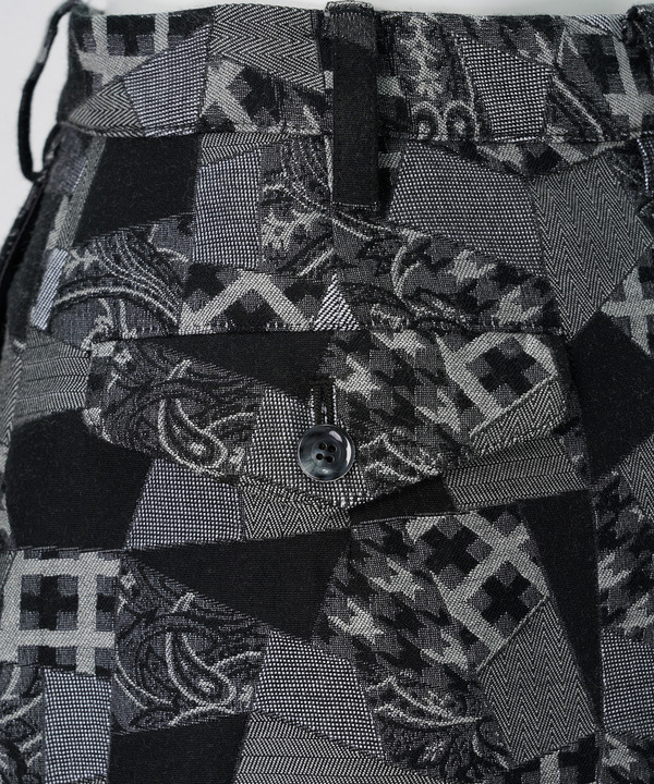 PATCHWORK JACQUARD TUCKED SKIRT 詳細画像 GRAY 5