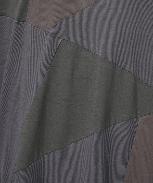 PANEL PATCHWORK 3/4SLEEVE JERSEY TOP 詳細画像 GRAY 4