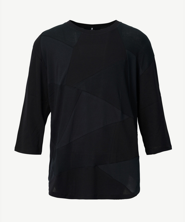 PANEL PATCHWORK 3/4SLEEVE JERSEY TOP 詳細画像 BLACK 1