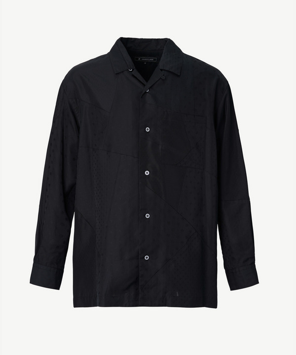 PANEL PATCHWORK CUPRO SHIRT 詳細画像 BLACK 1