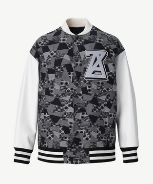 PATCHWORK JACQUARD STADIUM JUMPER