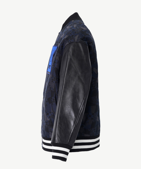 PATCHWORK JACQUARD STADIUM JUMPER 詳細画像 NAVY 2