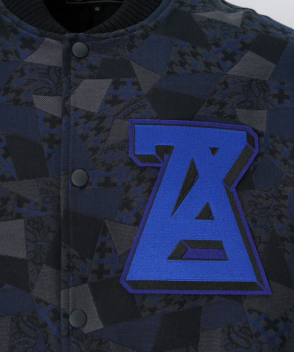 PATCHWORK JACQUARD STADIUM JUMPER 詳細画像 NAVY 4