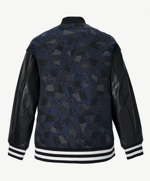 PATCHWORK JACQUARD STADIUM JUMPER 詳細画像 GRAY 4