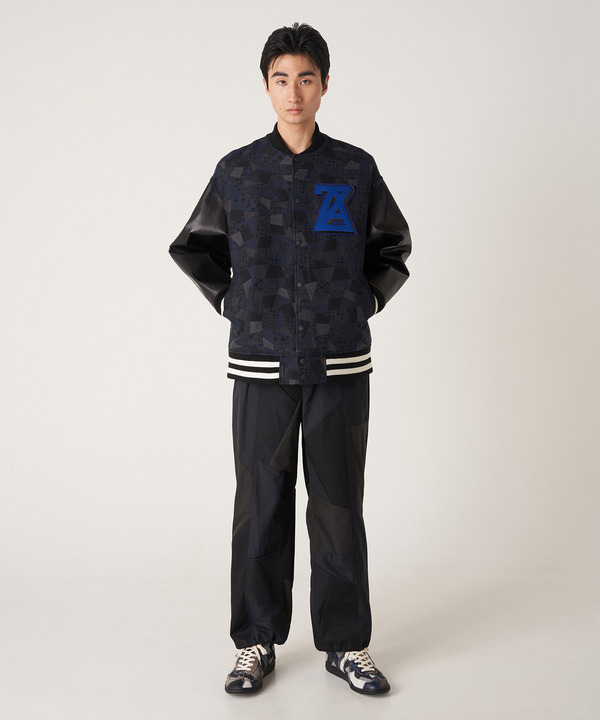 PATCHWORK JACQUARD STADIUM JUMPER 詳細画像 GRAY 7