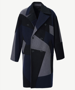 PANEL PATCHWORK WOOL COAT