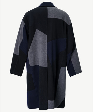 PANEL PATCHWORK WOOL COAT 詳細画像