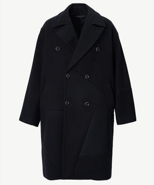 PANEL PATCHWORK WOOL COAT 詳細画像