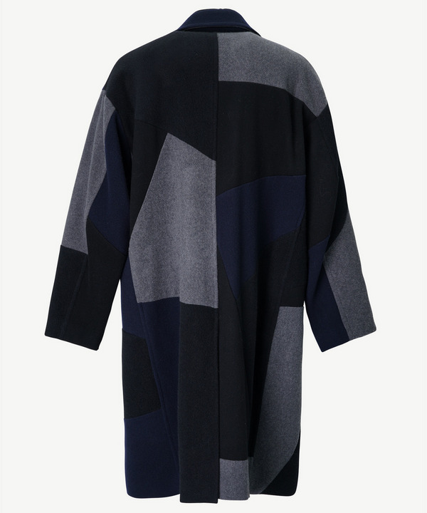 PANEL PATCHWORK WOOL COAT 詳細画像 NAVY 3
