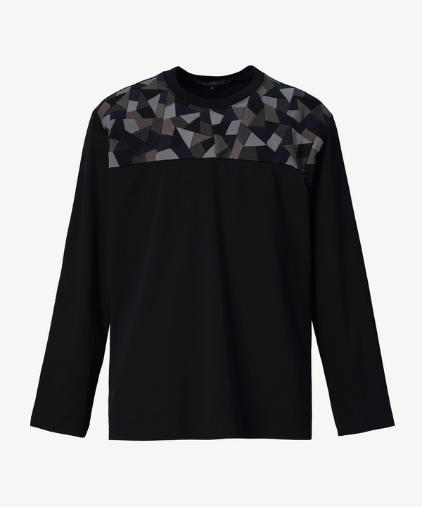 YOKE PATCHWORK LONG SLEEVE TEE 詳細画像 BLACK 1